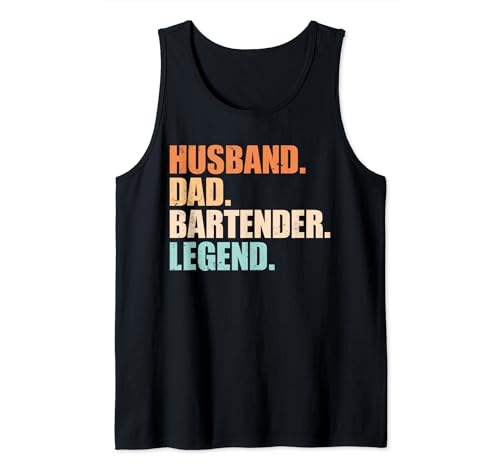 Husband Dad Bartender Legend Funny Bartender Tank Top