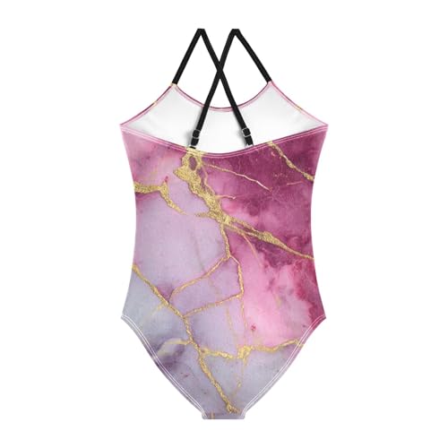 susiyo Watercolor Clip Art Girls One Piece Swimsuits with Adjustable Straps Bathing Suits for 3-10 Years Old2