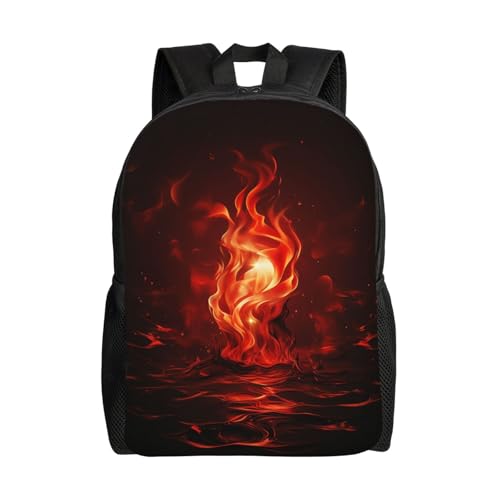 Travel Backpack Red Flame Carry on Backpack Lightweight Business 15.6inch Laptop Backpack for Men Women