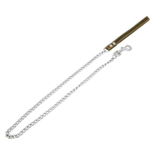 Laisse en cuir chien vert Jack and Vanilla solide 20mm large - 2