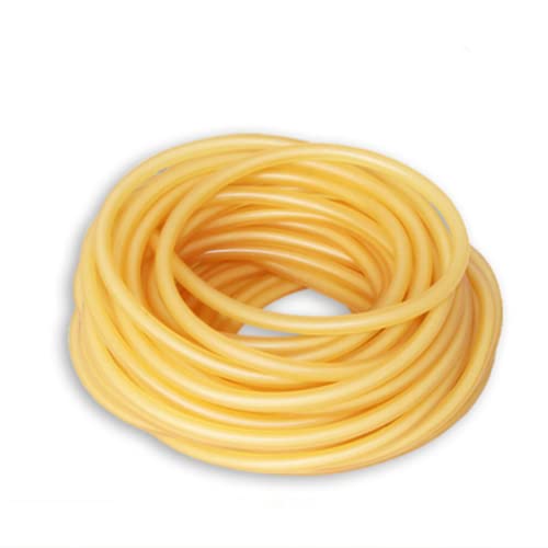 Heloawei Natural Latex Rubber Band, 32.8ft /10m, 1.6x3.6mm Skin Color Rubber Band Tube for Hunting Slingshot Catapult Outdoor Hunting