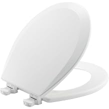 Bemis 500EC Durable Wood Toilet Seat with Easy Clean Hinges, Made in USA, Round, White, 6-Pack