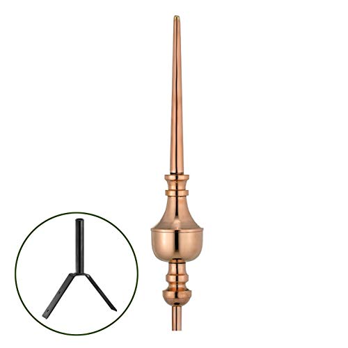Good Directions 742 Victoria Finial, 27" w/Mount, Polished Copper