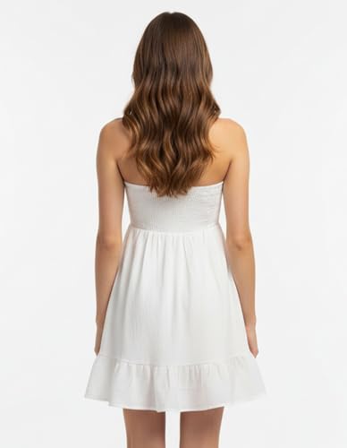 Image of EG CHRIS G Summer Dresses for Women Strapless Tube Top Mini Dresses Beach Boho Sundress 2025