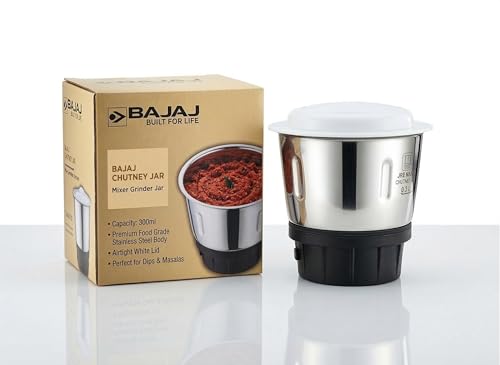 Image of Bajaj 300ml Chutney Grinding Jar, Stainless Steel, Compatible with GX78 PX71M and 50+ Mixer Grinder Models