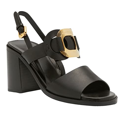 See by Chloe Women's Chany Black Leather Buckle Slingback Sandals Shoes (us_footwear_size_system, adult, women, numeric, medium, numeric_9)