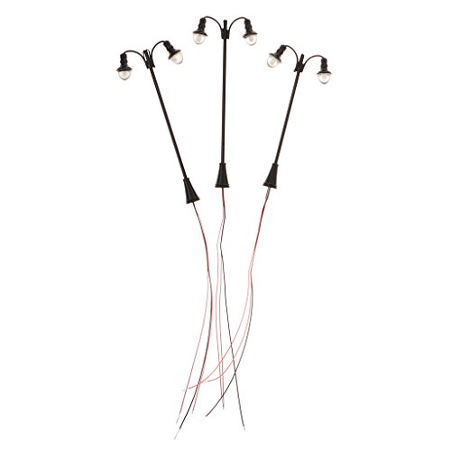 IPOTCH 3X Modèle Lampe 12/16V LED Miniature Lampadaire pour Décoration de Scène Architecture Diorama 1: 87 Ho Échelle - # 6