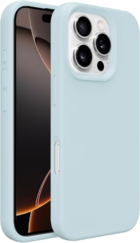 Image of AIBEX Premium Liquid Silicone Back Cover Case Compatible for iPhone 16 Pro | Shockproof, Drop and Camera Protection | Slim Phone Case, Anti-Scratch Soft Microfiber Lining - Smokey Grey