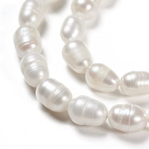 Fashewelry 120 pcs Natural Cultured Freshwater Pearl Rice Beads Seashell Color Loose Pearl Beads 7.5-9.5 mm for DIY Jewellery Making - Image 3