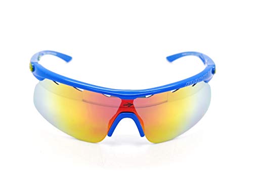 Óculos de Sol Mormaii ATHLON 2 440 A67 91 Azul Lente Espelhada Laranja Amarelo Azul Tam 134