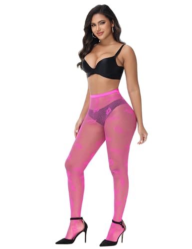 Image of Lips Print Fishnet Tights