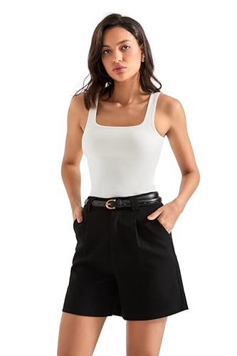 SUUKSESS Women Cotton Ribbed Summer Going Out Tops Padded Trendy Basic Tank Tops3