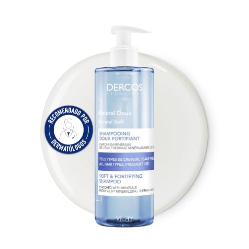 Vichy Champú de Uso Frecuente, Limpieza Suave y Efectiva, Cabello Más Sano, Fuerte y Brillante, Fórmula Hipoalergénica, Minéral, Dercos Technique, 400 ml