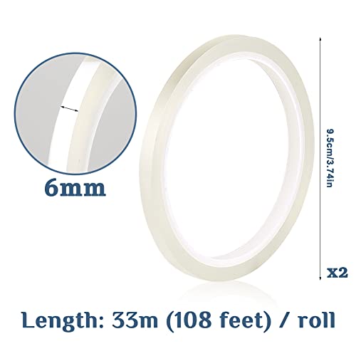 Kollase Floral Tape Clear 2 Rolls 1/4 Inch, Clear Waterproof Florist Tape, Floral Arrangement Supplies, Flower Tape For Creating Grid On Top Of Vase, Binding Fresh Flower Bouquets, Flower Crafts #TOP1