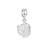 Sea Shell Pendant with Natural Freshwater Pearl 925 Sterling Silver Dangle Bead Fit DIY Charms...