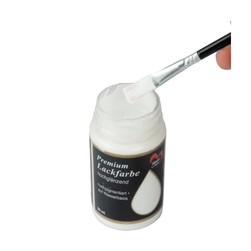 Ideen mit Herz Premium Lackfarbe | hochglänzend | 90 ml | ideal für Holz, Styropor, Kunststoff, Glas, Keramik (weiß)