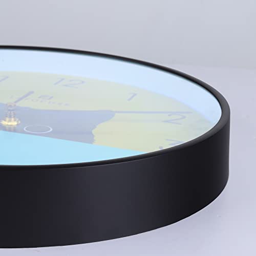 Lafocuse Silent Non Ticking Black Cat Wall Clock For Cat Lovers, Colorful Cute Wall Clock For Kids Bedrooms, Children Wall Clocks For Girls Battery Operated 12 Inch #TOP6