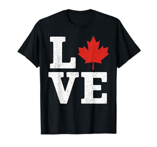 Distressed Maple Leaf LOVE Canadian Souvenir Canada Love T�V���c