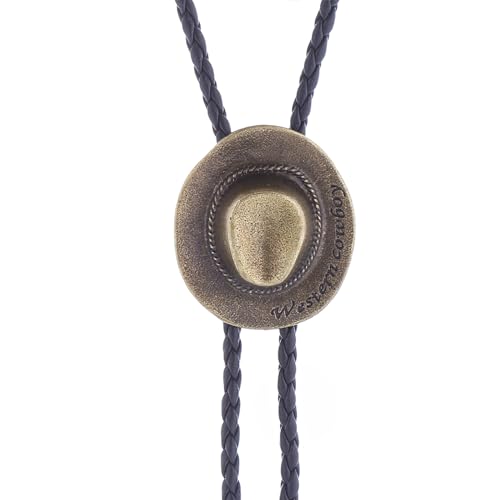 Image of Cowboy Bolo Tie for Men, Vintage Cow Skull Bolo Tie Necklace Native American Necktie for Men Women