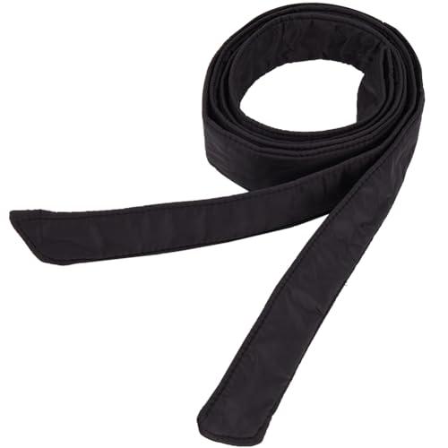 GORGECRAFT 1.82M Cinturón de Plumón Negro Mate Cinturón de Tela Cinturón de Algodón Largo Y Fino Cinta Acolchada Faja Decoración Túnicas de Cintura Faja Cinturones de Cincha con Nudo de Corbata