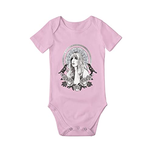 Image of Qarnberg Baby Girl Clothes, Toddler Short Sleeve One-Piece Bodysuits American Singer Ste-Vie Music Theme Nic-Ks Baby Clothes, Child Romper Snapsuit Cotton Baby Clothes Bodysuit 6 Months