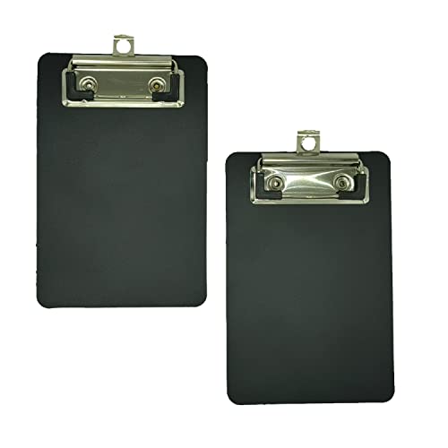 SJJJS Porte Bloc A6 Avec Pince - Lot de 2-Planchettes à Pince,Planchettes à pince Idéal pour le Travail Quotidien,Pour bureaux,le Restaurant(Noir),Bon marché et durable