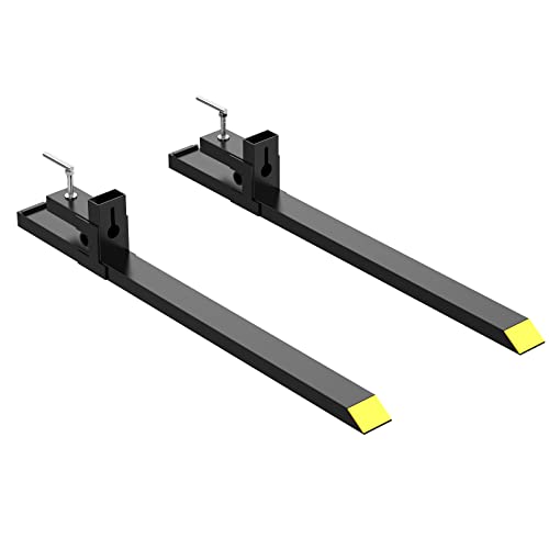 1500lbs Clamp on Pallet Forks 43 Pallet Forks Heavy Duty for Loader Bucket Skid Steer Tractor