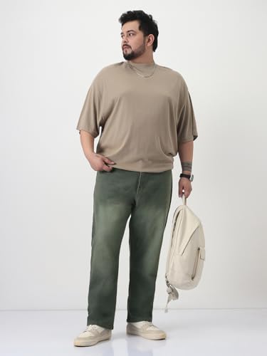 Image of Urbano Plus Men's Straight Fit Heavy Washed Jeans Stretchable