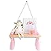 Hoofaway Wandregal Schweberegal Holz Ständer Schaukel Hängenden Wandregal Macaron Board Mädchen Kinderzimmer, Größe: 38x14x1,2cm Weiß Rosa