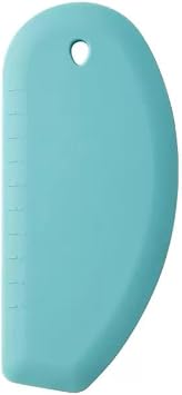 Gourmet Flexible Curved Edge Silicone Dish Scraper, Food Grade Dough Scraper for Baking Sourdough Bread, Cakes, Multi-Purpose Kitchen Scraper, Easy to Clean Blue 1 pcs