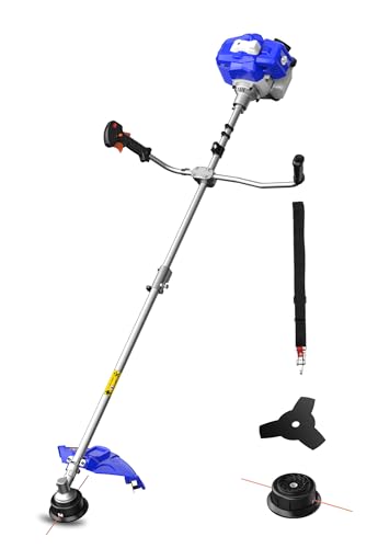 WILD BADGER POWER 52cc Weed Wacker Gas Powered, 3 in 1 String Trimmer/Edger 18’’ with 10’’ Brush Cutter,Rubber Handle & Shoulder Strap Included