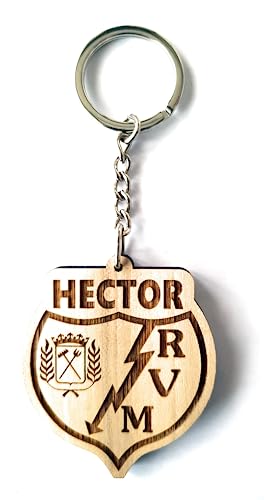 Llavero de madera personalizado del R AYO VALLECAN O - llavero del equipo de fútbol -