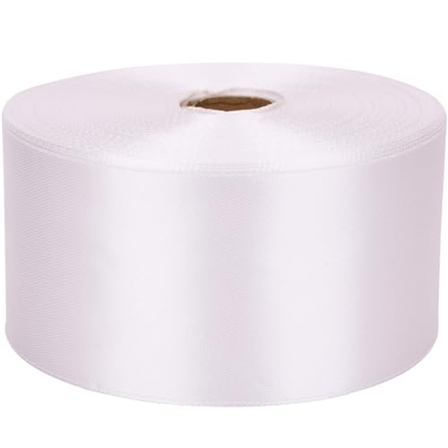 Nsilu 2 inch White Satin Ribbon 50 Yards Solid Fabric Ribbons Roll for Gift Wrapping Satin Weddings Flower Bouquet Invitations Sewing Party Decorations Holiday Decorating and More