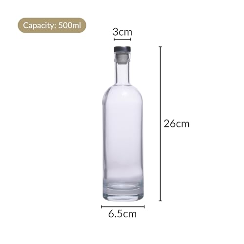 Image of Nestasia Glass Water Bottle Set Of 4, Stylish Leakproof Bpa-Free Bottles For Water, Juices, Iced Tea And More, 500Ml Each, Transparent