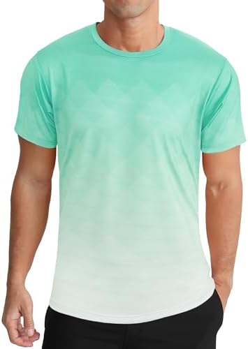 APTRO Herren T Shirt Sport Tshirts Trainingsshirt Funktionsshirt Schnelltrocknend Laufshirt Gym Shirt Farbverlauf