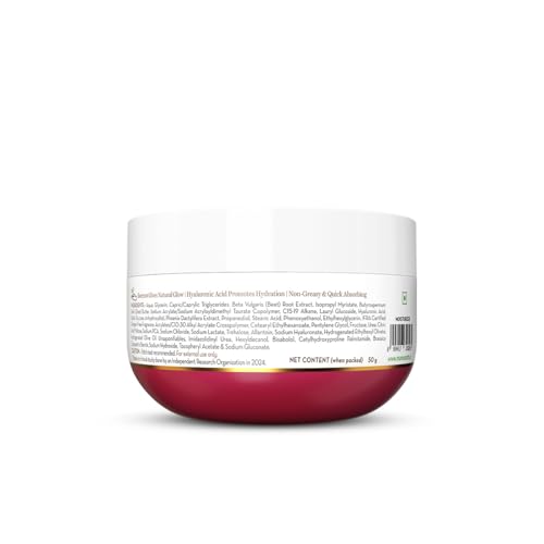 Mamaearth Beetroot Hydraful Light Moisturizing Cream with Beetroot & Hyaluronic Acid for Pink Glow 50g | For Face, Hand & Body | 24H Moisturization | Quick Absorbing, Non-Greasy | Soft Moisturizer