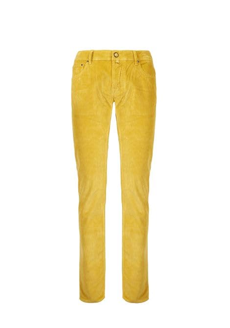 Jacob Cohen Pantalon Velours en jaune moutarde chic pour le week-end