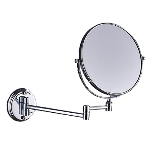 Espejo baño Espejos De Baño Retráctiles Retráctiles De Doble Cara Espejo De Baño De Belleza Espejo Magnificación Montado En La Pared Deslizante Plegable, Negro Espejos(Color:Plata) Cover
