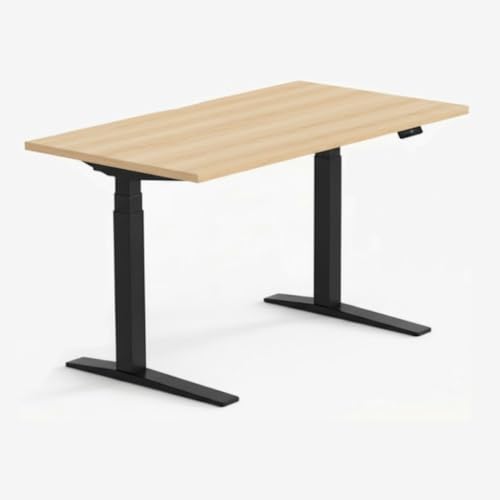 Image of FLEXISPOT E7 Pro Heavy-Duty Standing Desk | Dual Motor, 3 Stage | 5Y Warranty | 160 KG | Free Cable Management Tray | Electric Height Adjustable Table (Black, 150x75CM) (Maple, 120x75CM)