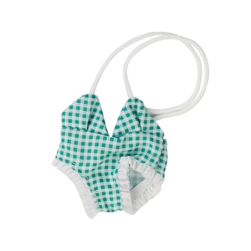 LEWOTE Clothes Set Compatible for Labubu Doll Hat Suit Ornaments Accessories Set for 17cm/6.7inch Doll (Green Swimsuit/Swim Ring/Glasses) - Image 2