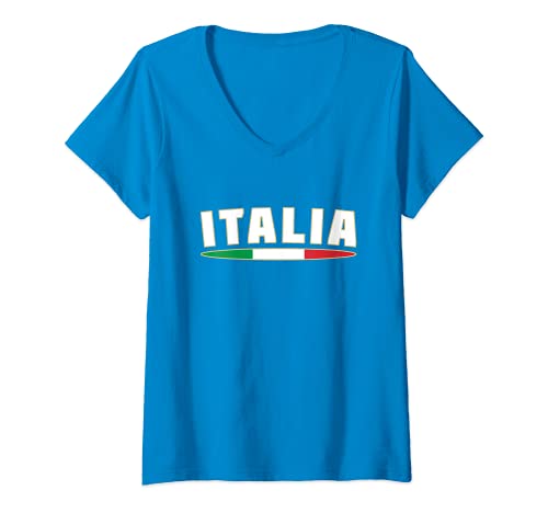 Damen Italia 2021 Trikot italienische Flagge Italien T-Shirt mit...