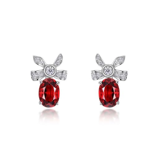 Boucles d'oreilles nœud en ruban grenat pour oreilles sensibles