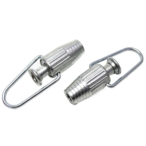 BEAHING 2 PCS Clothesline Tightener 3.2x1.4'' Anti-Tangle Aluminum Alloy Rope Tightener Simple Clothesline Pulley with Rotating Hook for Tightening Rope Clothesline Pulley