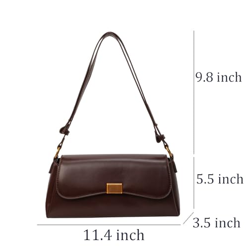 Small Purses for Women Vintage Shoulder Bags Women's Tote Handbags Trendy Crossbody Bag, Adjustable Strap Shoulder Bag PU Leather Dark Brown Clutch Purse2