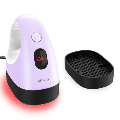 Mini Heat Press Machine, Mini Heat Transfer Iron, 3 Settings Levels & Visible Temp, Portable Press Easy for Crafts, T-Shirt, Hats, Shoes, Bags, Cap and Small Vinyl Projects(Purple)