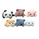 6 adornos de resina de animales pequeños para escritorio para decoración de borde de monitor, bonitos adornos de pantalla de animales con diseño caprichoso de decoración de oficina, figuras de