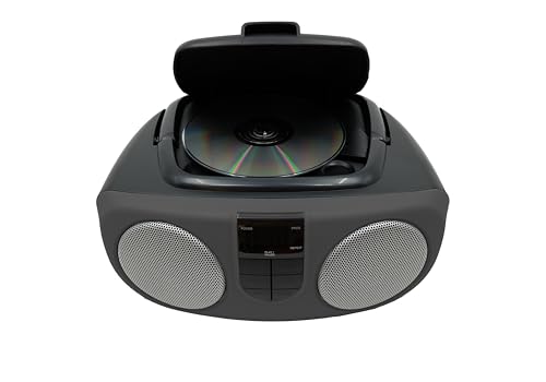 PROSCAN ELITE Portable AM/FM Radio With CD Player (BLACK) - Retro Boombox Speaker, CD Player, AM/FM Radio, AUX Audio Device Player For Home & Travel - Image 3