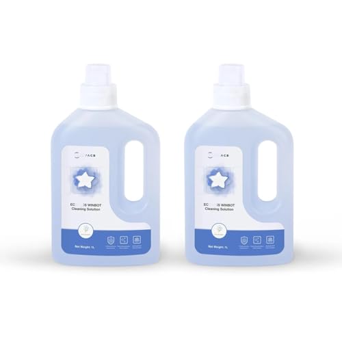 OTURLICC Multi Surface Cleaning Solution 1L - Bluebell Scented Cleaning Solution - Compatible With Ecovacs Winbot-window Cleaner(Blue 2pc)