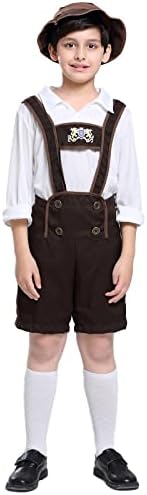 COSHARO Oktoberfest Costume Boys Toddler German Lederhosen Costume Traditional German Bavarian Dirndl Cosplay Outfit for Boys