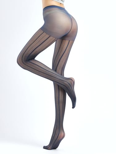Image of Sahabowi Women Tights, Female Sheer High Waist Pantyhose, Vintage Control Top Stockings